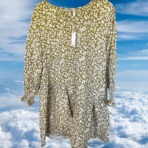Rylee + Cru Womens Size Large Ditzy Floral Women's Hazel Dress Gold NWT - Picture 5 of 8
